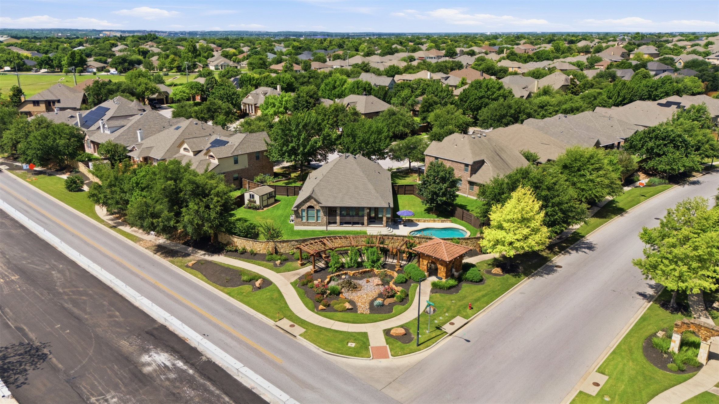 2568 Santa Barbara Loop Round Rock, TX 78665 - Photo 28 of 34 an aerial view of a house with a garden