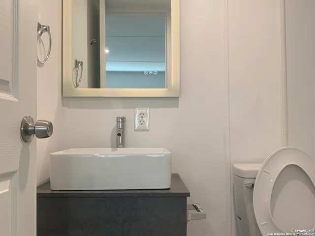 a bathroom with a sink and a toilet