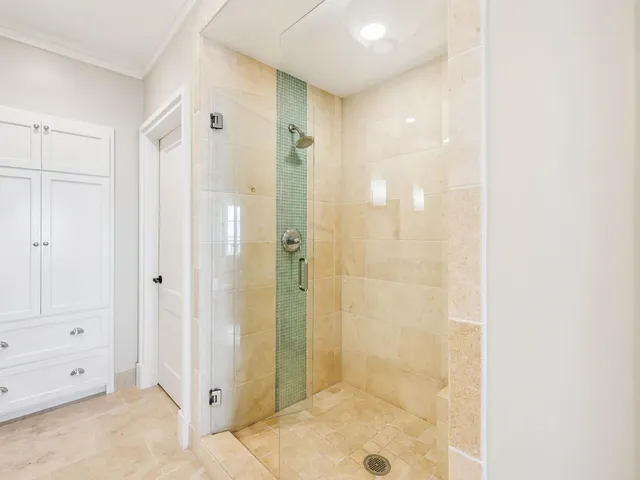 a bathroom with a shower