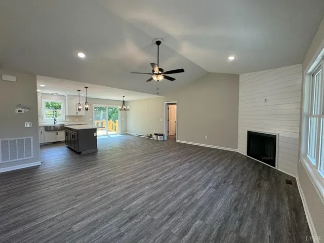 a view of a livingroom with a fireplace