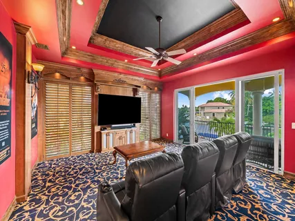 a porch with a table in balcony