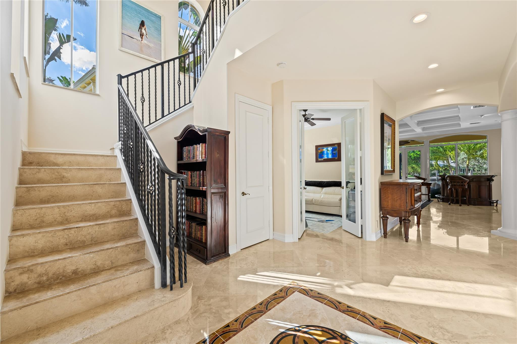 2637 Northeast 28th Court Lighthouse Point, FL 33064 - Photo 21 of 50 a view of entryway and hall with wooden floor