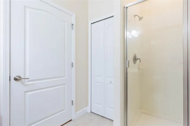 a bathroom with a shower