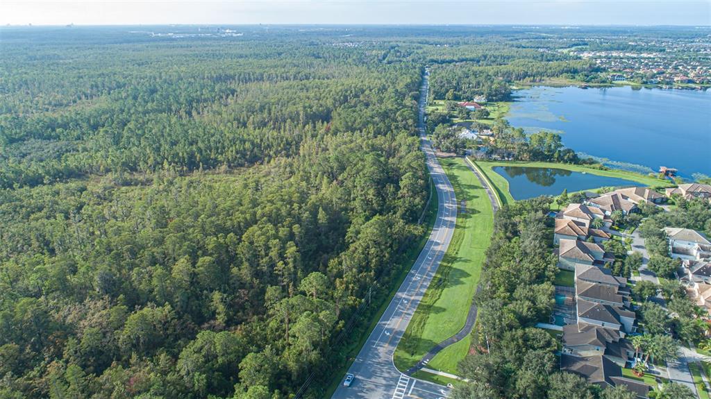 7545 Ficquette Road Windermere, FL 34786 - Photo 18 of 23 an aerial view of a houses with a lush green hillside