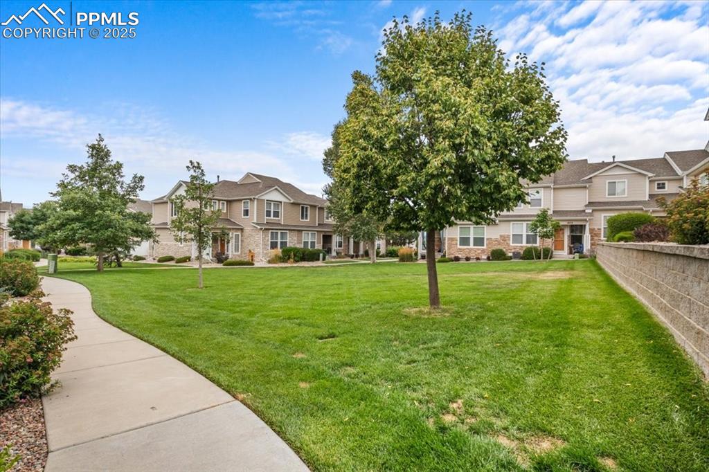 1649 Reilly Grove Colorado Springs, CO 80951 - Photo 2 of 20 a garden with trees in front of it
