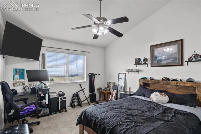 a bedroom with a bed and furniture