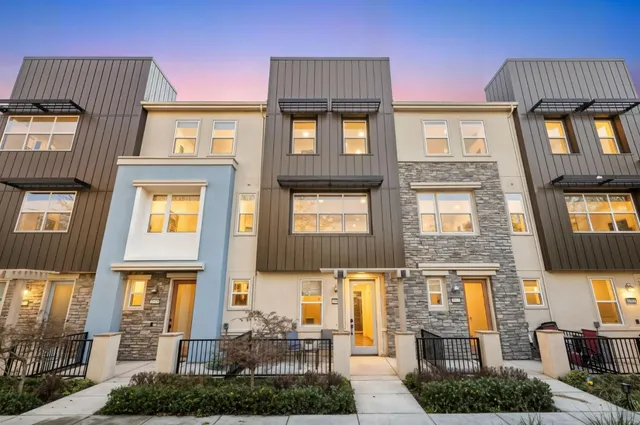 a front view of a brick building