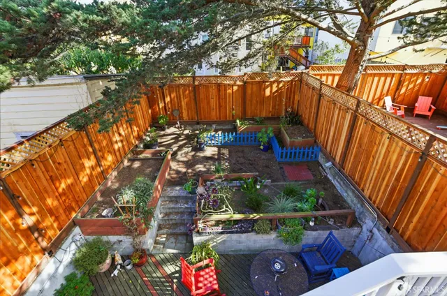 a view of a balcony with an outdoor space