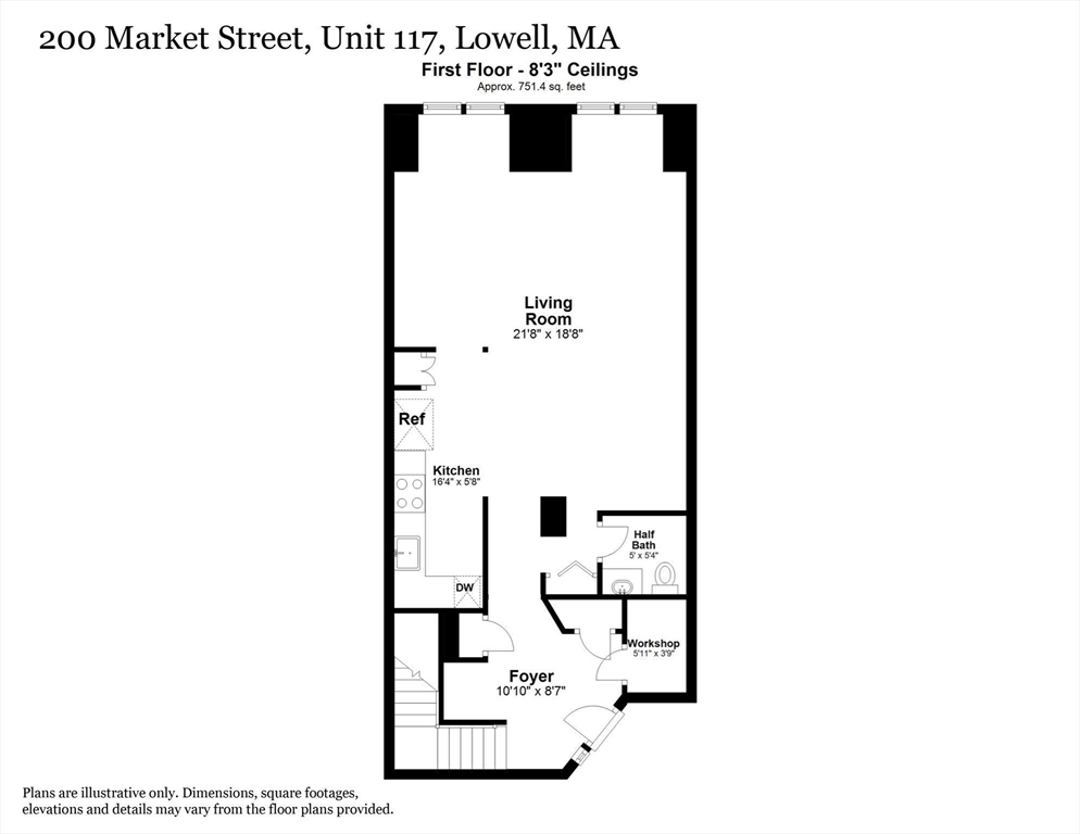 200 Market Street, Unit 117 Lowell, MA 01852 - Photo 36 of 37 a picture of a floor plan