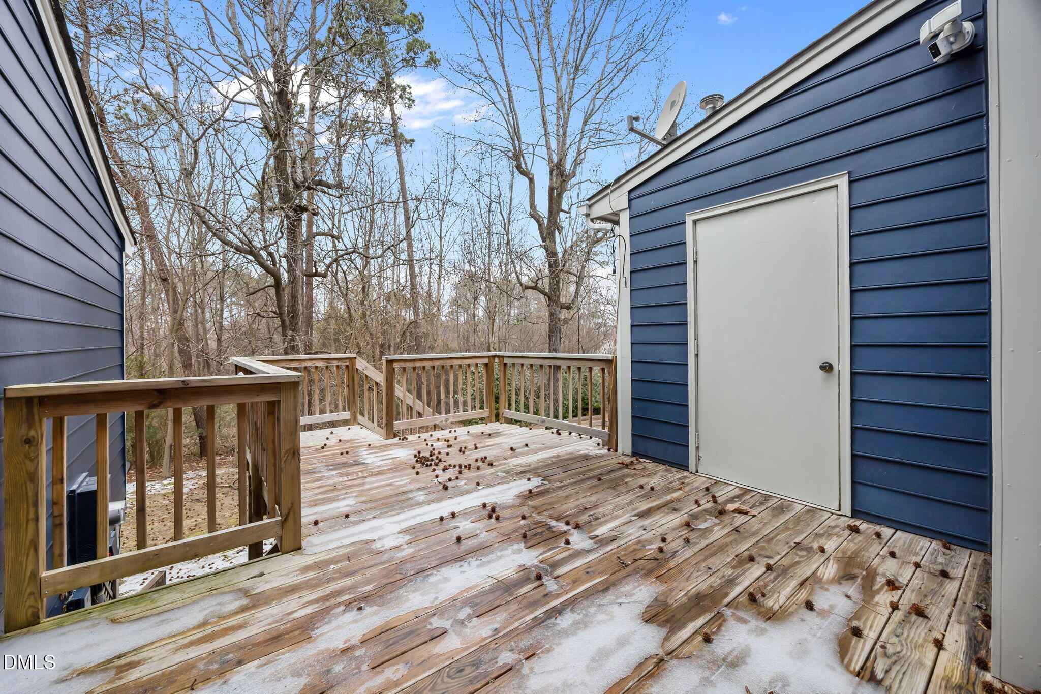 2813 Bedfordshire Court Raleigh, NC 27604 - Photo 33 of 46 a view of balcony with wooden floor and fence