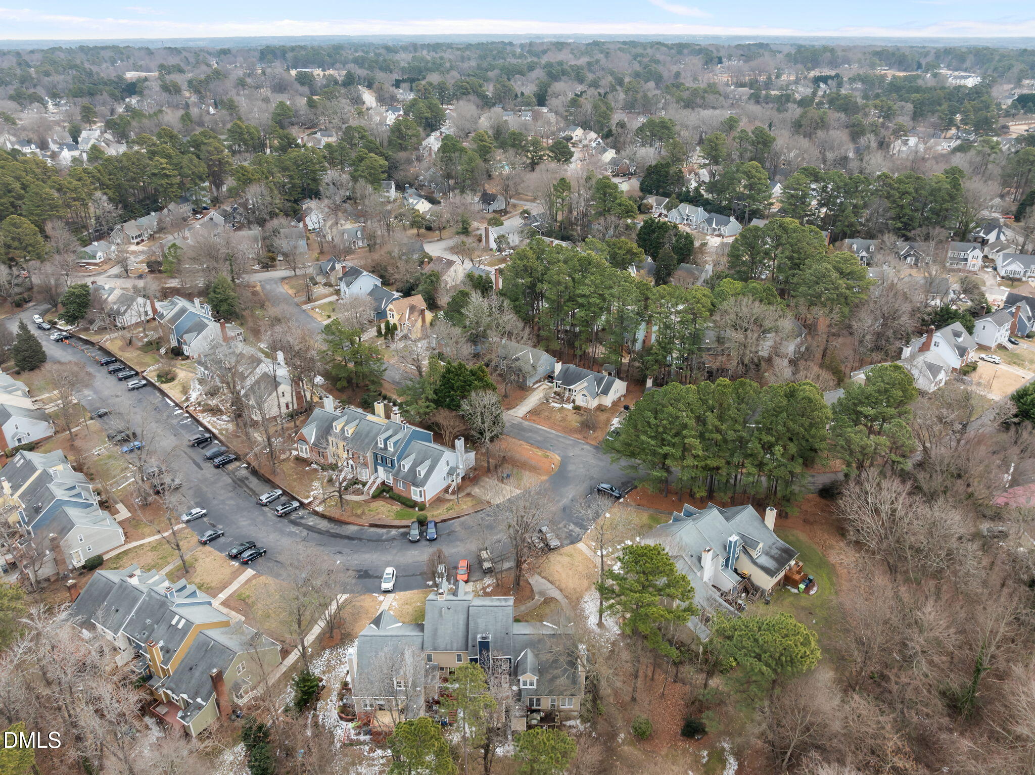 2813 Bedfordshire Court Raleigh, NC 27604 - Photo 39 of 46 an aerial view of a house with a mountain