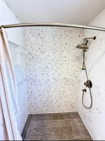 a bathroom with a shower