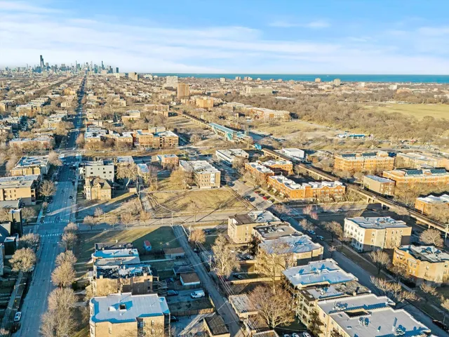 an aerial view of multiple house