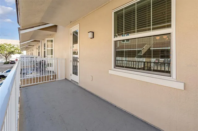 a view of porch with windows