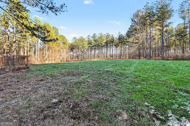 a backyard of a house with lots of green space