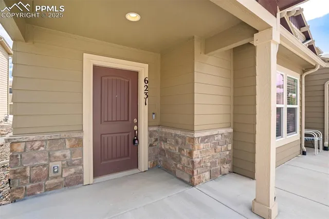 a view of front door of house