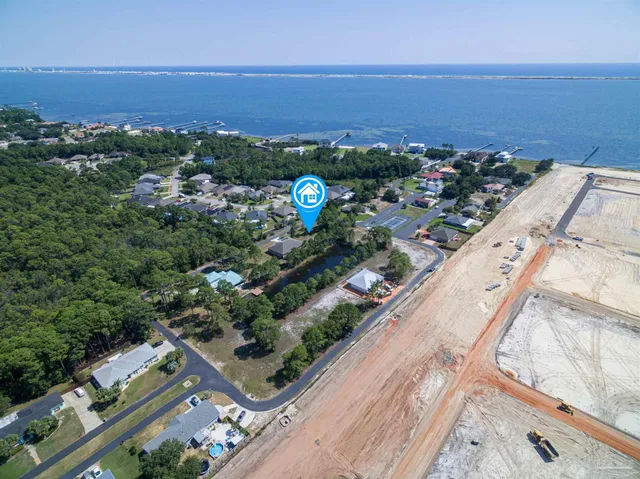 an aerial view of multiple house