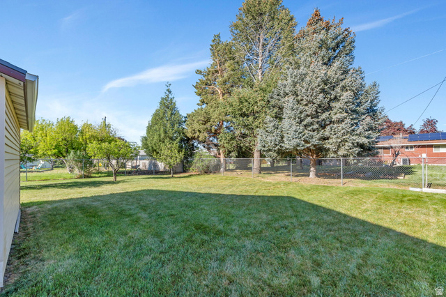 377 North 650 East, Unit 9 Orem, UT 84097 - Photo 6 of 9 Expansive lawn area featuring established trees and a chain-link fence