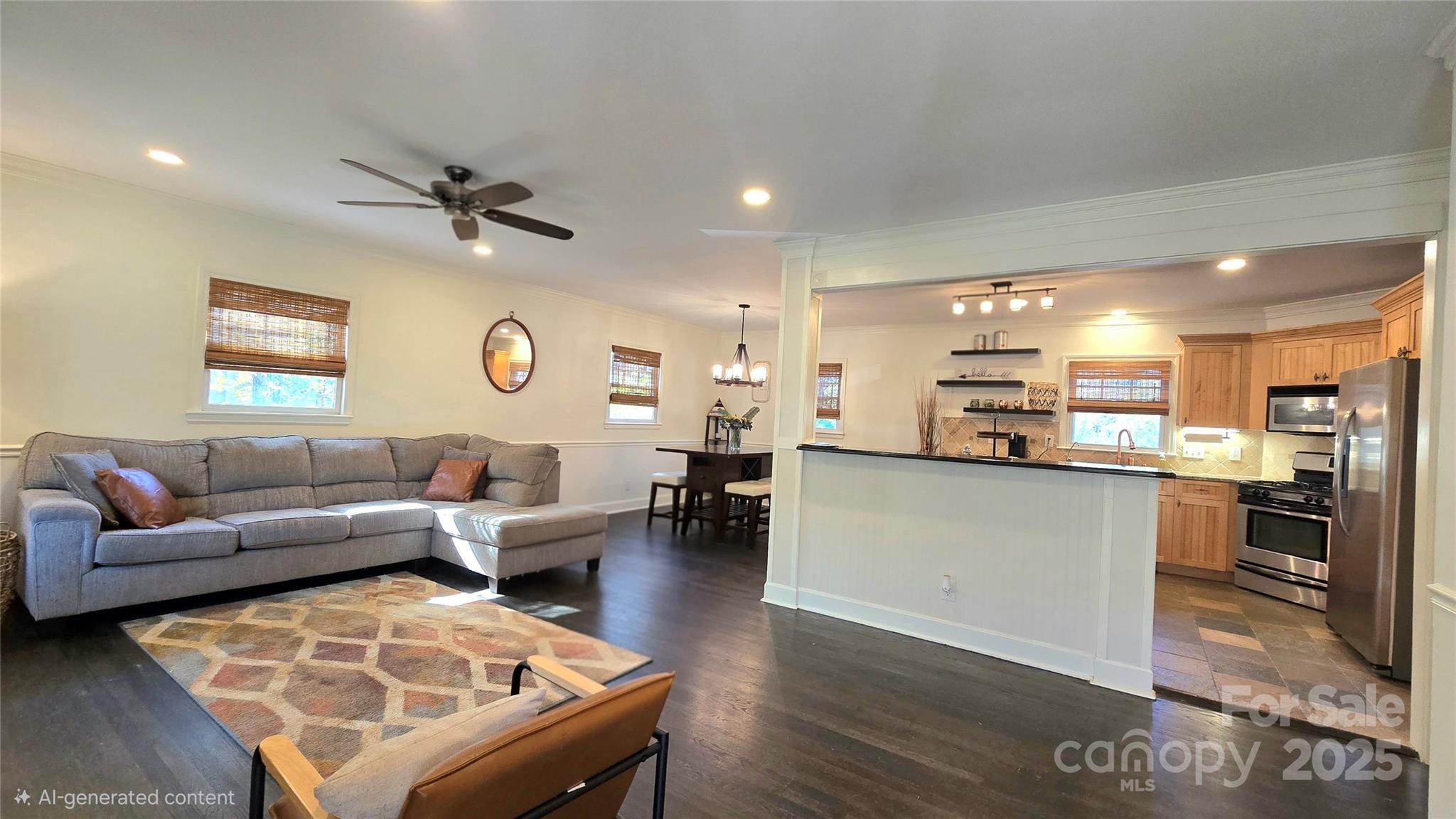 6500 Old Providence Road Charlotte, NC 28226 - Photo 6 of 40 a living room with furniture and kitchen view