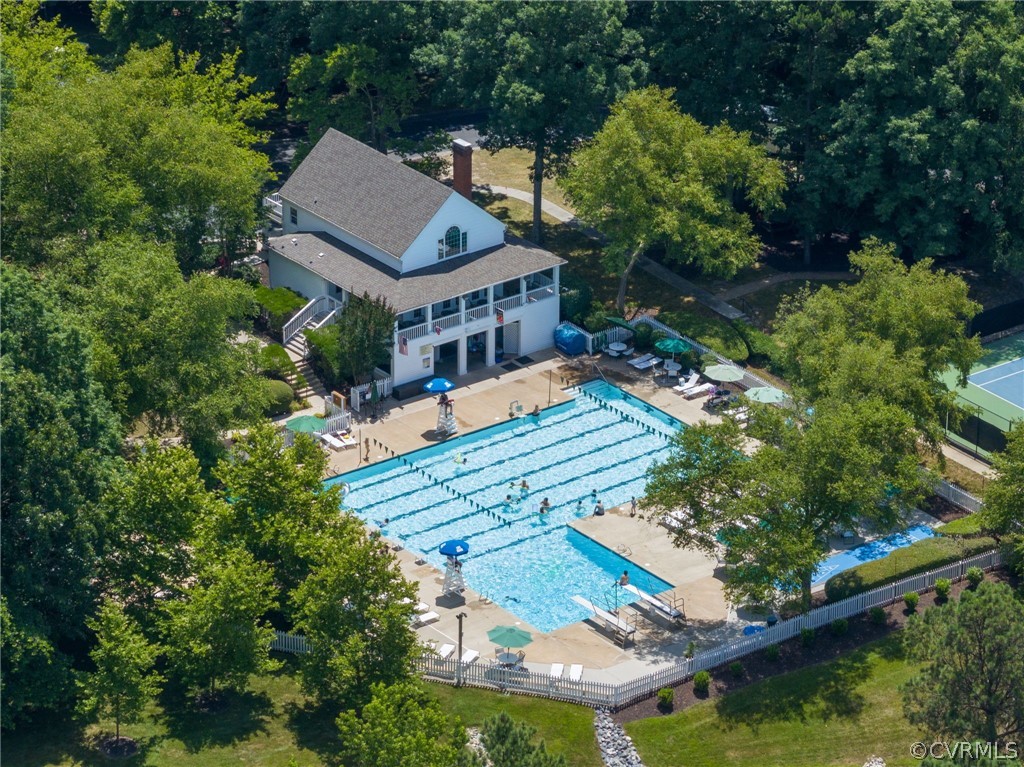 5423 Houndmaster Road Midlothian, VA 23112 - Photo 39 of 49 an aerial view of house with yard swimming pool and outdoor seating