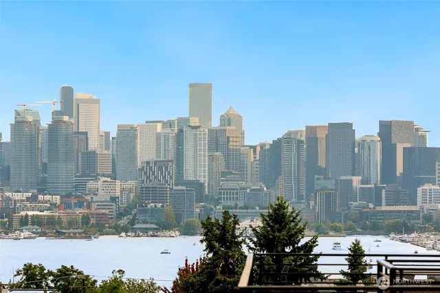 a view of a city with tall buildings