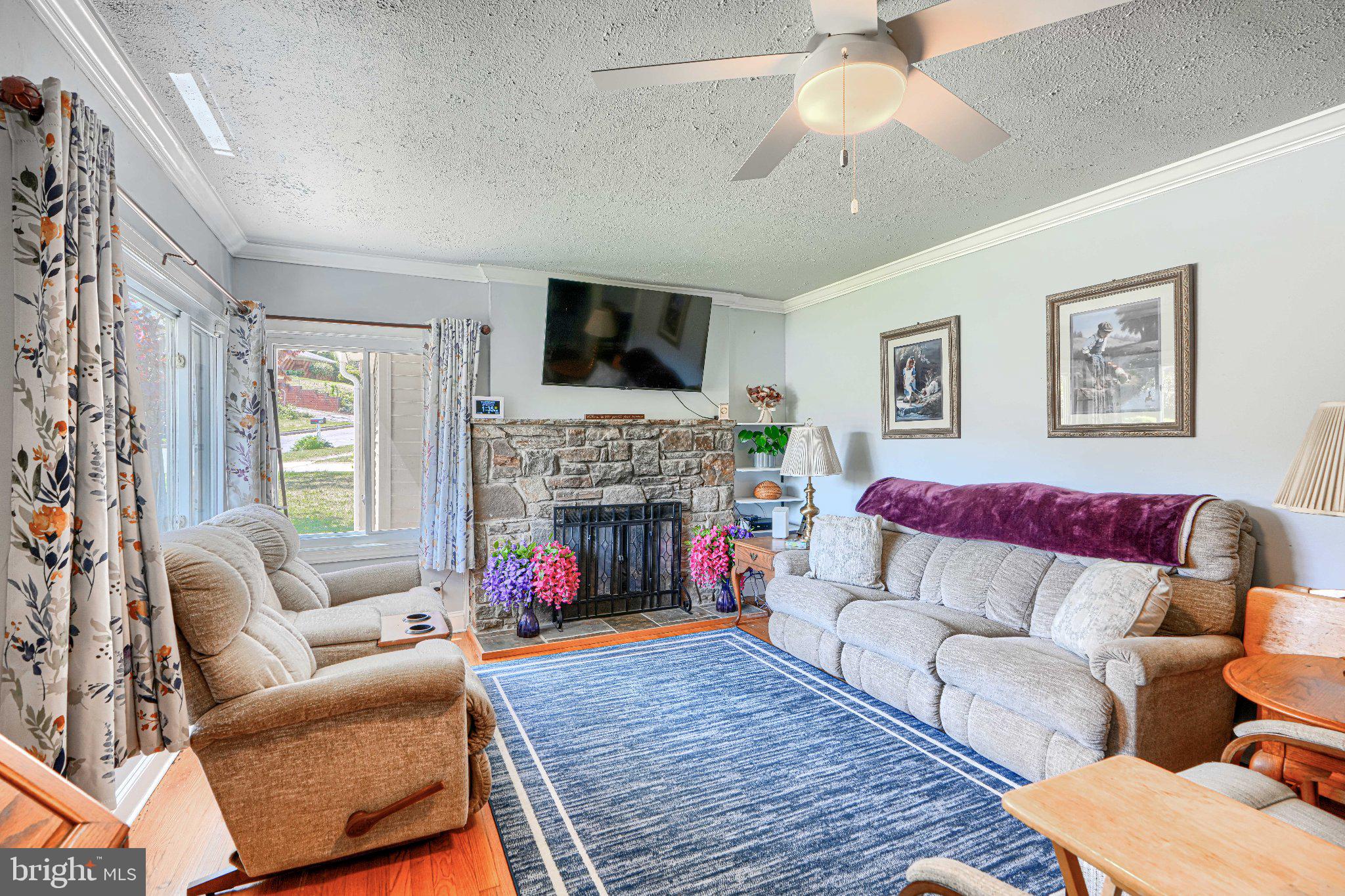 1234 St Andrews Way Baltimore, MD 21239 - Photo 14 of 38 a living room with furniture a flat screen tv and a fireplace