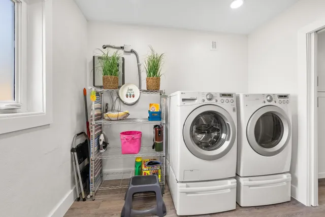 a outdoor living space with furniture and a potted plant