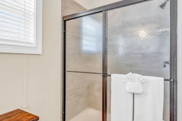 a bathroom with a shower