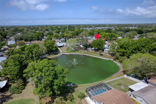 an outdoor space with furniture
