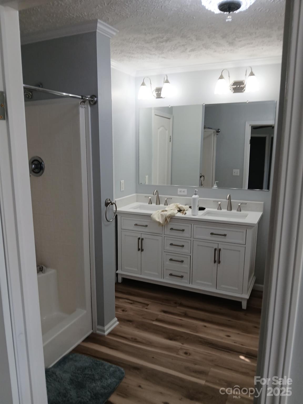 218 Muldoon Lane Clover, SC 29710 - Photo 7 of 26 a bathroom with a sink a mirror and a shower