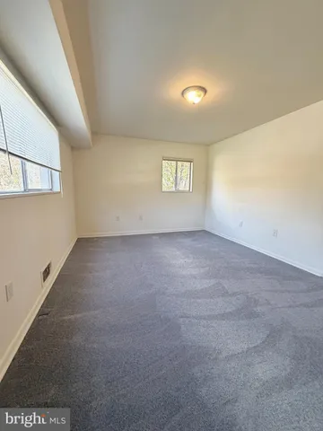 an empty room with closet