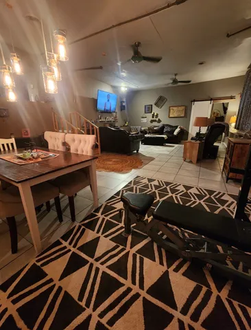 a living room with furniture