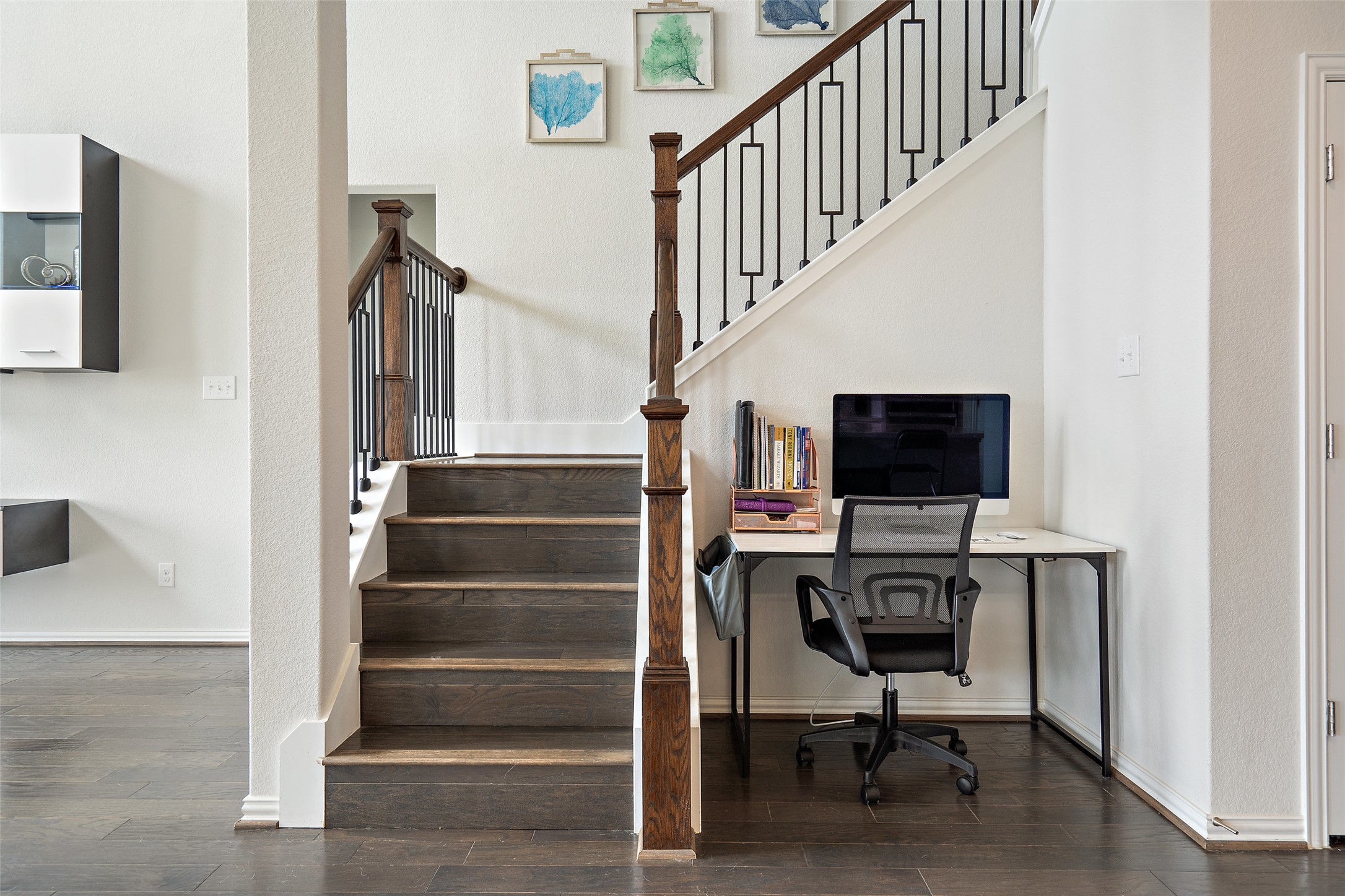4101 Gildas Path Pflugerville, TX 78660 - Photo 11 of 16 Stairs to the second floor with small flex space for a desk or bar