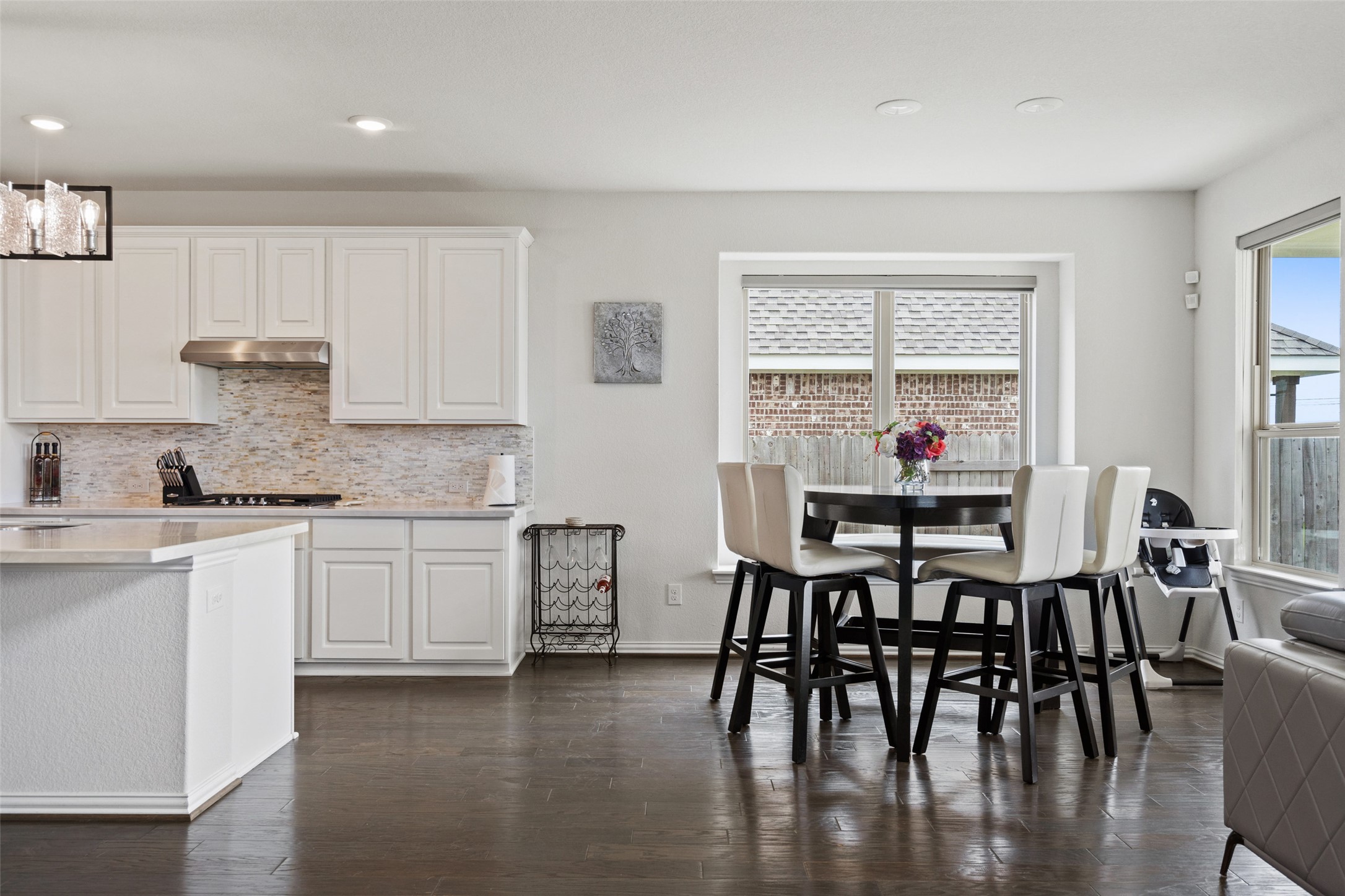 4101 Gildas Path Pflugerville, TX 78660 - Photo 5 of 16 Dining area with dark wood-type flooring and recessed lighting