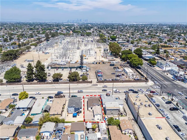 an aerial view of a city