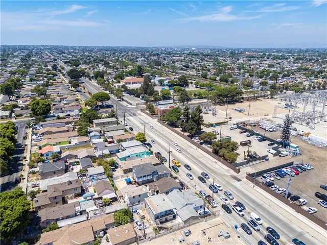 an aerial view of a city