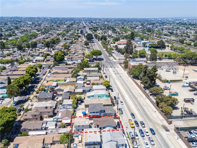 an aerial view of a city