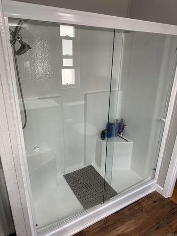 a bathroom with a shower