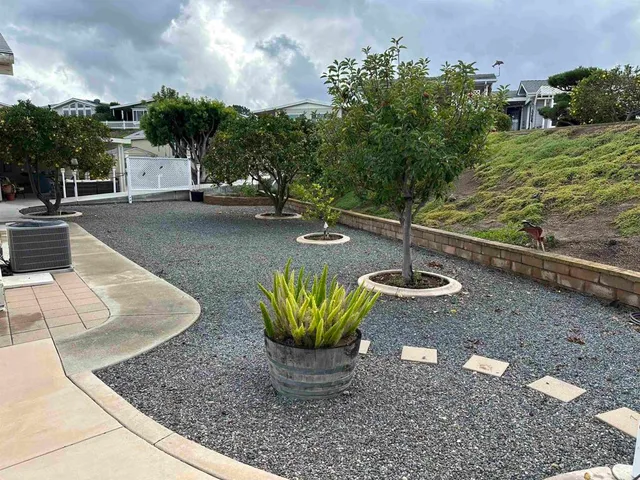 a view of a terrace with a bench