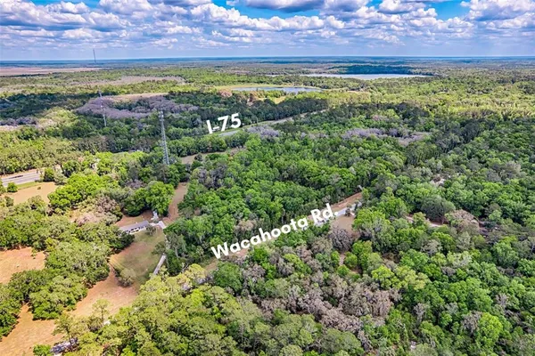 a view of a yard with an ocean