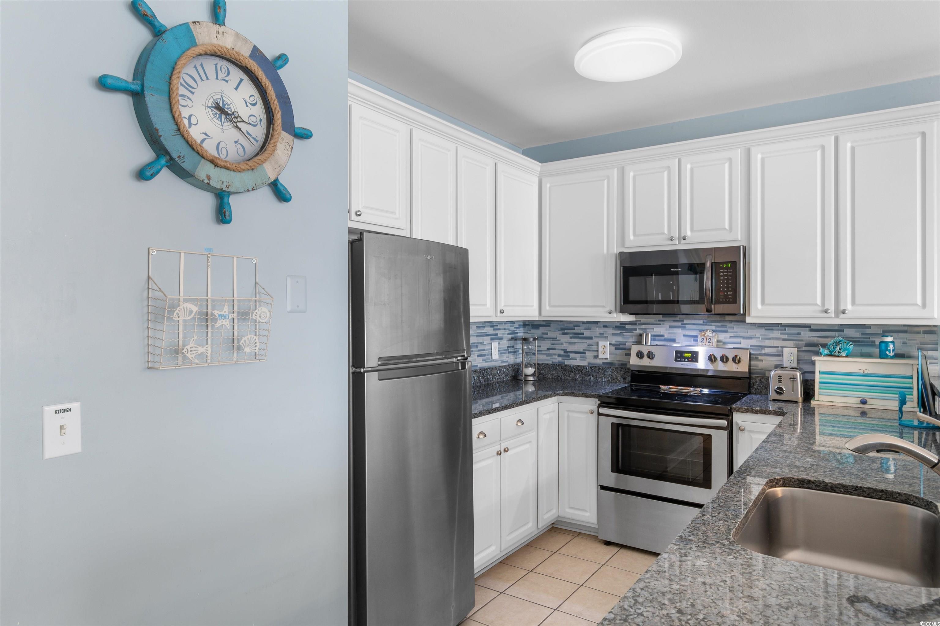 808 North Ocean Boulevard Surfside Beach, SC 29575 - Photo 13 of 39 Kitchen featuring white cabinetry, and stainless s