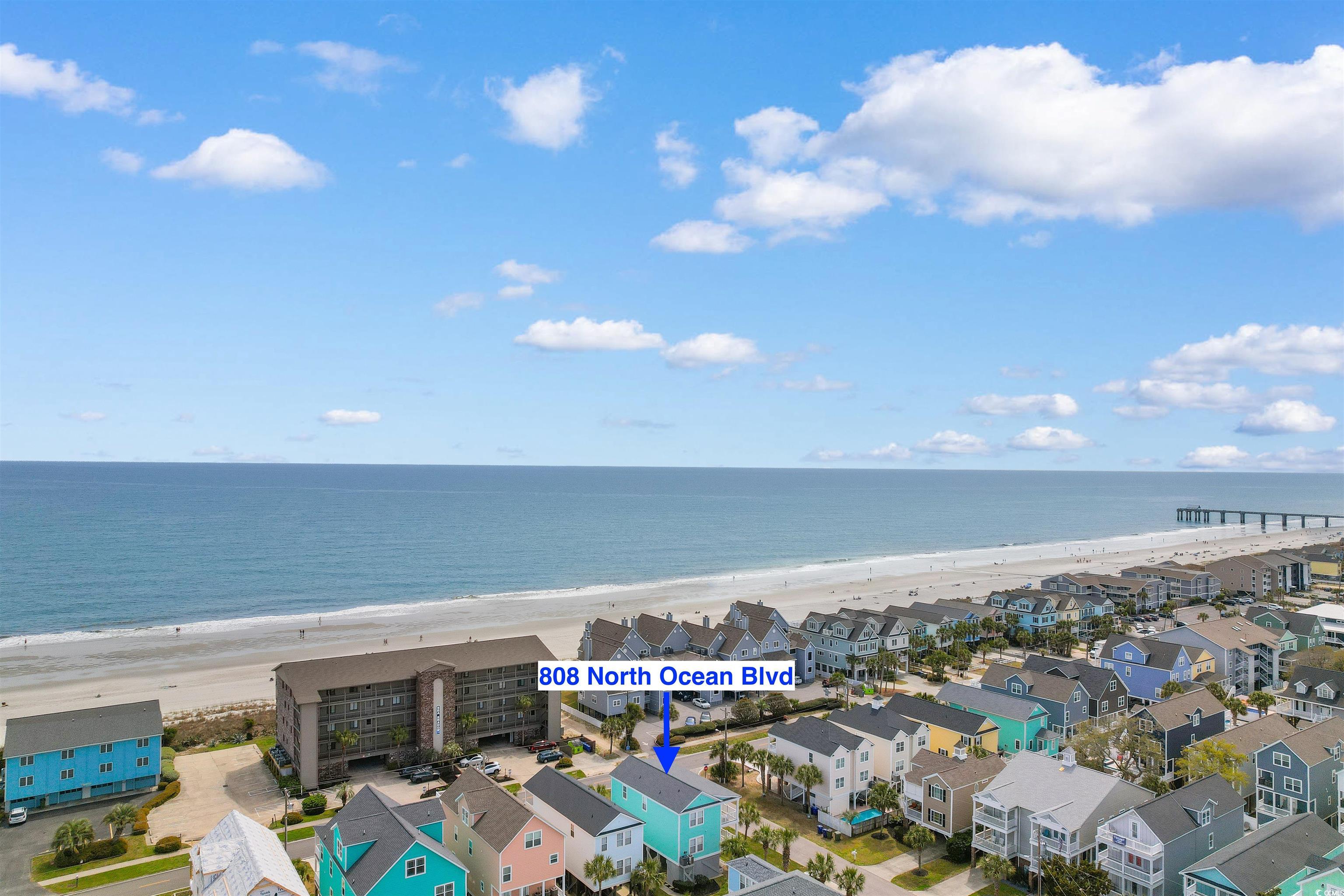 808 North Ocean Boulevard Surfside Beach, SC 29575 - Photo 8 of 39 Drone/aerial view with an oceanview, and a view of