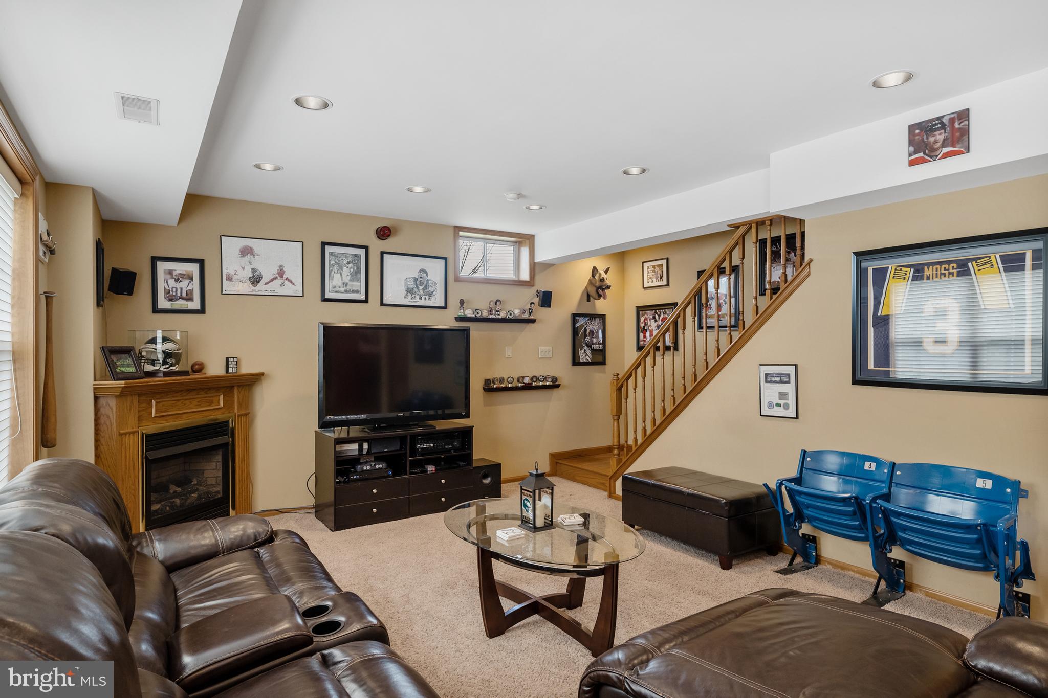 51 Stratton Lane Sewell, NJ 08080 - Photo 37 of 48 Finished Basement with Gas Fireplace