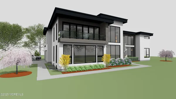 a house view with garden space
