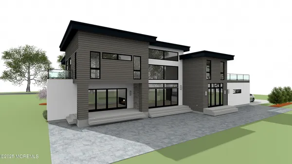 a front view of a house with a garage