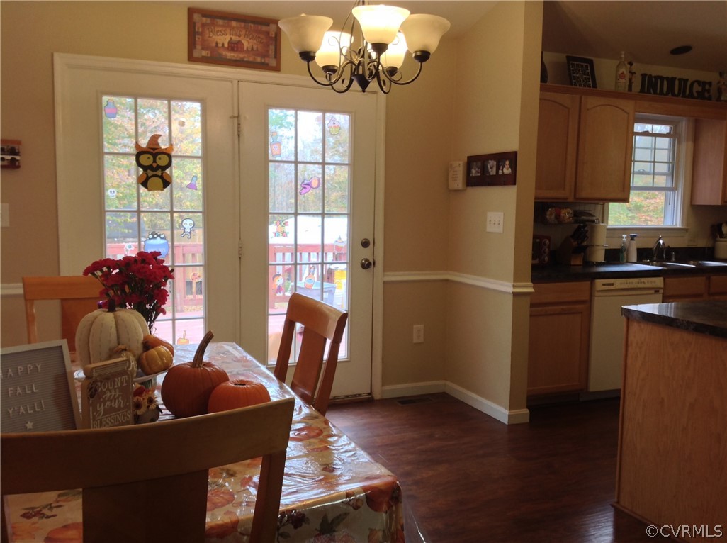 19355 Monroeville Road Ruther Glen, VA 22546 - Photo 12 of 49 View from dining room to out back, deck, land..