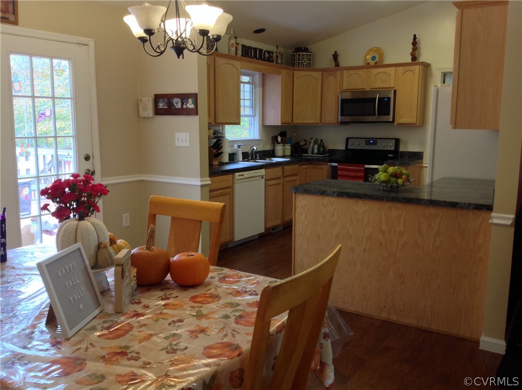 19355 Monroeville Road Ruther Glen, VA 22546 - Photo 10 of 49 Kitchen view, french doors to HUGE deck!