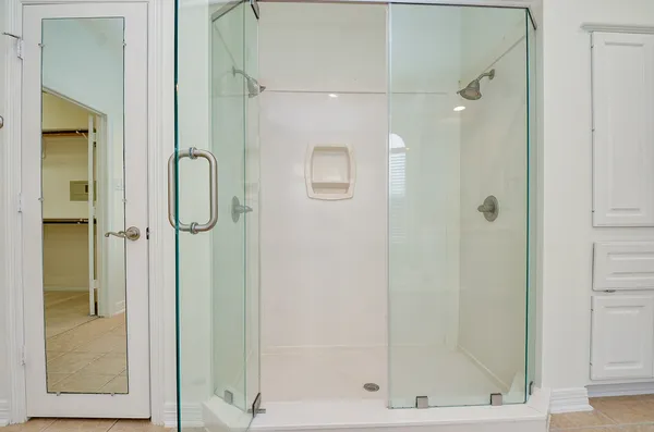 a bathroom with a shower