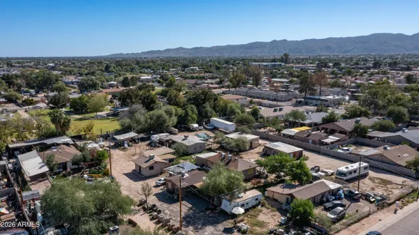 an aerial view of multiple house