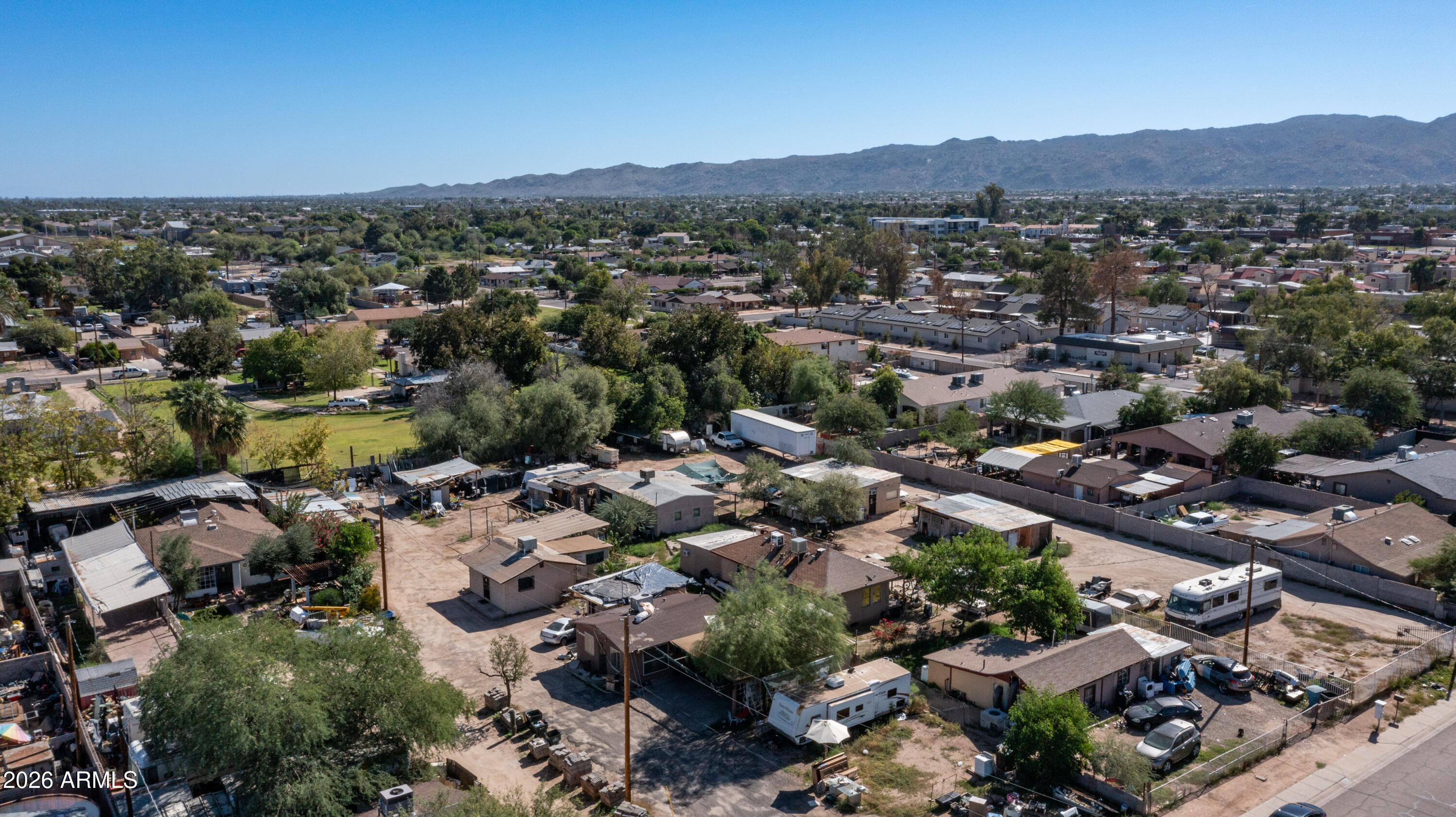an aerial view of multiple house